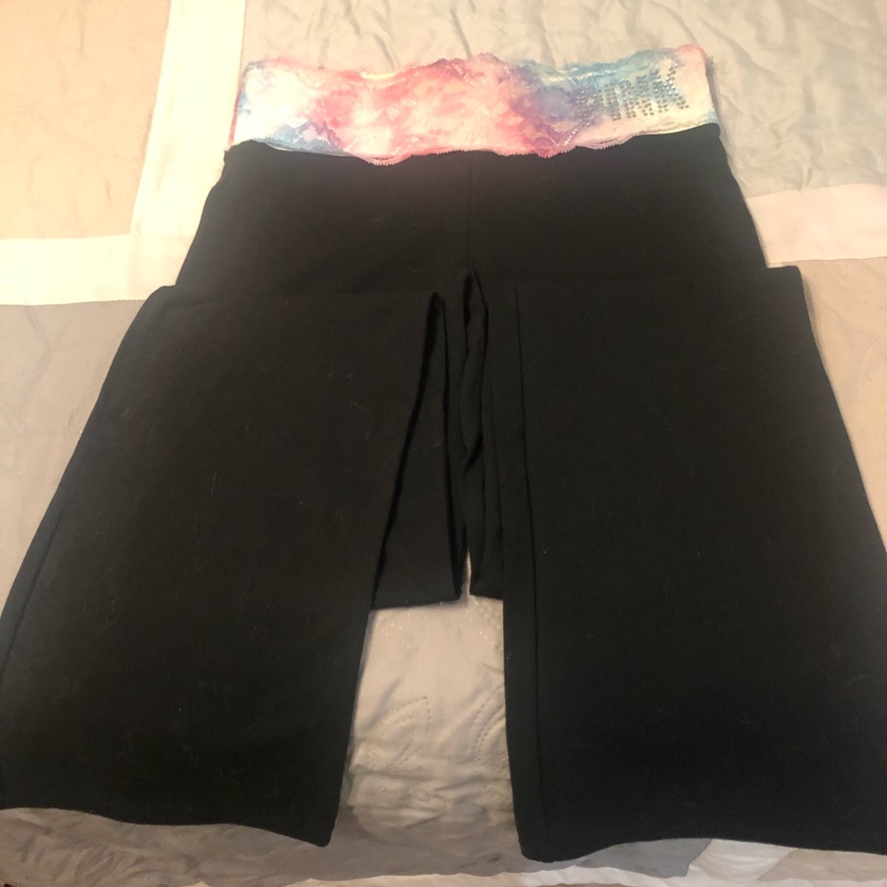 Pink boot leg yoga pants